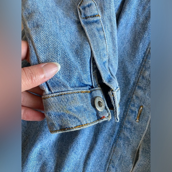 Collusion Pleated Denim Blue Dress Jacket Long Sleeve size US 2 (like XS / S) - Picture 10 of 14